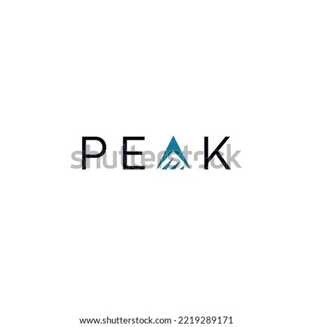 Peak logo design with abstract letter A with mountain vector logotype Royalty-Free Stock Photo #2219289171