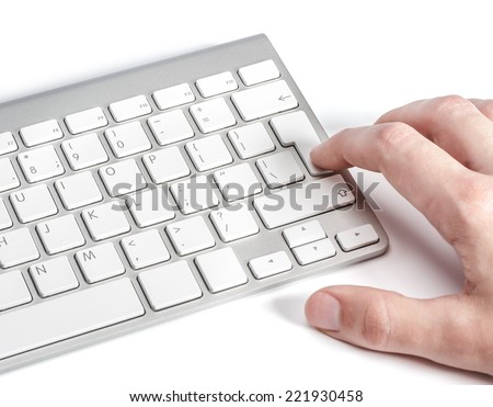 Keyboard on a white background, close-up