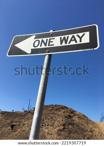 One Way sign at Griffith Park in Los Angeles, California.