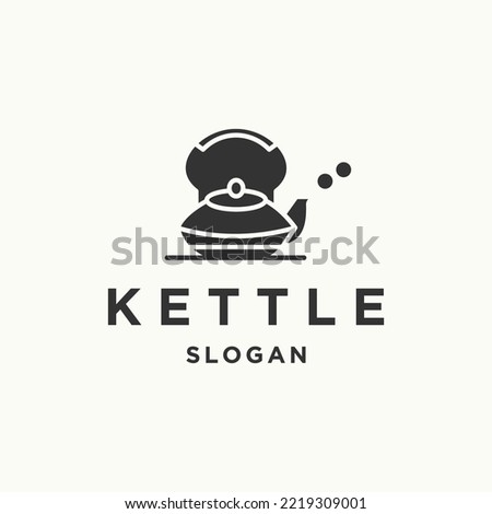 Kettle logo icon flat design template 