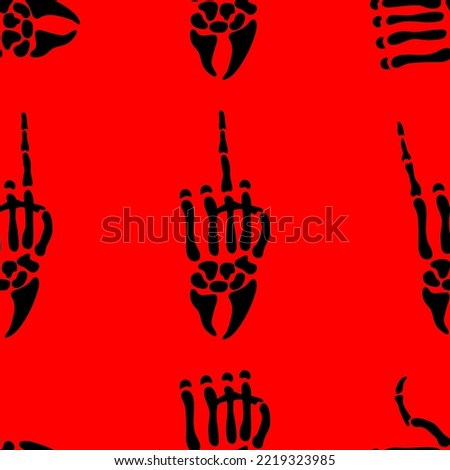 skeleton hand gestures, seamless pattern, vector illustration