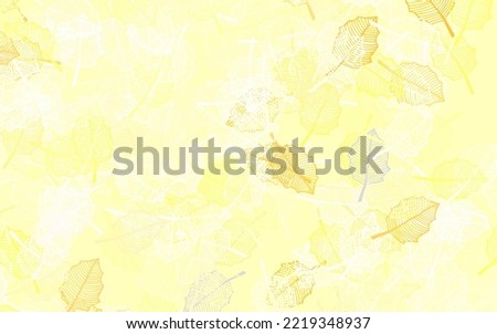 Light Red, Yellow vector natural artwork with leaves. Colorful abstract illustration with leaves in doodle style. Hand painted design for web, wrapping.