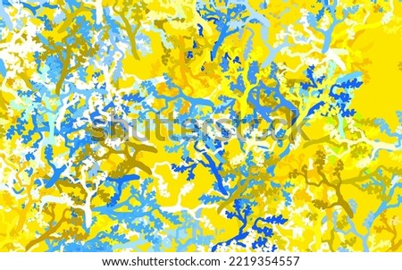Light Blue, Yellow vector natural backdrop with leaves, branches. Colorful illustration in doodle style with leaves, branches. Doodle design for your web site.