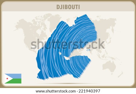 DJIBOUTI map graphic design, Vector.