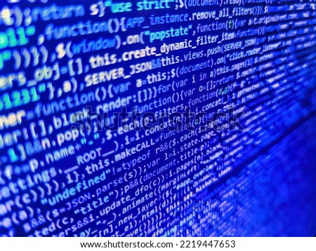 Concept screen of experienced web developer. Script procedure creating. Python programming developer code. Big data storage and cloud computing representation