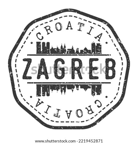 Zagreb, Croatia Stamp Skyline Postmark. Silhouette Postal Passport. City Round Vector Icon. Vintage Postage Design.