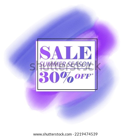 shop now sale summer season deals sign over colorful brush strokes watercolor paint on black background illustration