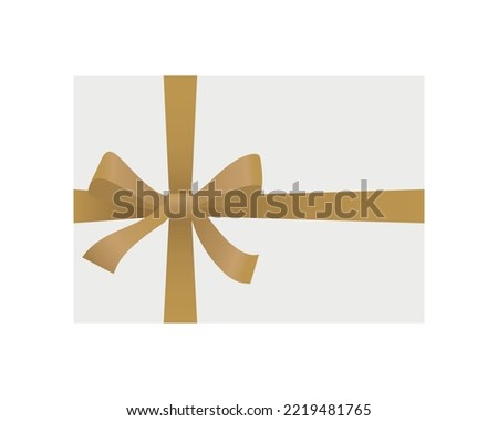 white present, coupon with bows on white background