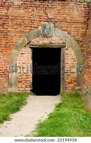 Photo of entrance to the bastille Terezin in Czech republic