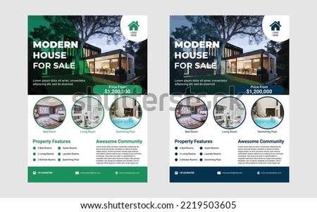 Real Estate Flyer, Corporate Real Estate Template, Unique Flyer Design, Vector Flyer, Print Ready Template Royalty-Free Stock Photo #2219503605
