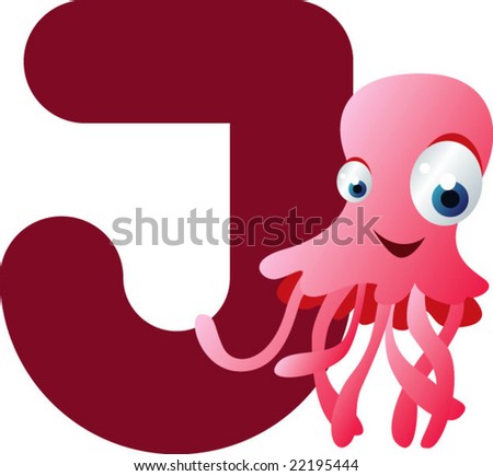 vector alphabet: J is for jelly-fish