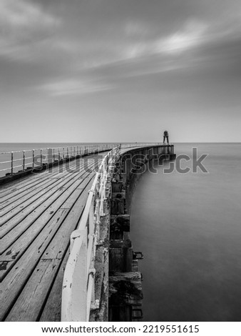 Whitby piers in Whitby Yorkshire England