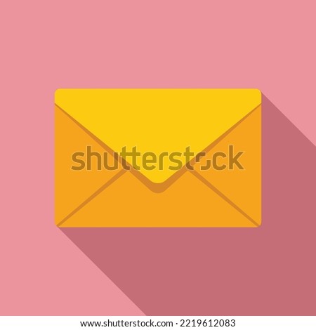 Stamp envelope icon flat vector. Paper post. Email open