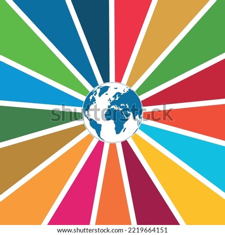 Vector illustration in SDG colors, Agenda 2030. EPS 10, isolated and editable, without clipping mask