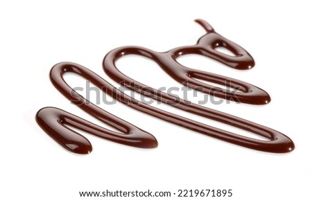 melted chocolate sauce isolated on white background Royalty-Free Stock Photo #2219671895