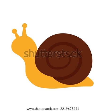 Flat Cute Hand Drawn Snail Mollusk Animal Vector Illustration in White Background for Kids Book and Banner Background Element