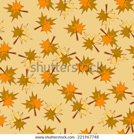 Seamless Background with Autumn Leaves. Vector Pattern