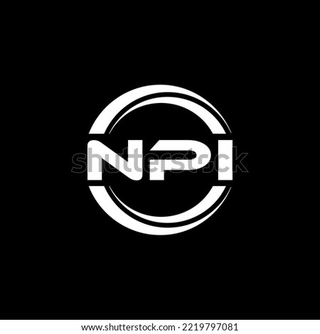 NPI letter logo design in illustration. Vector logo, calligraphy designs for logo, Poster, Invitation, etc.