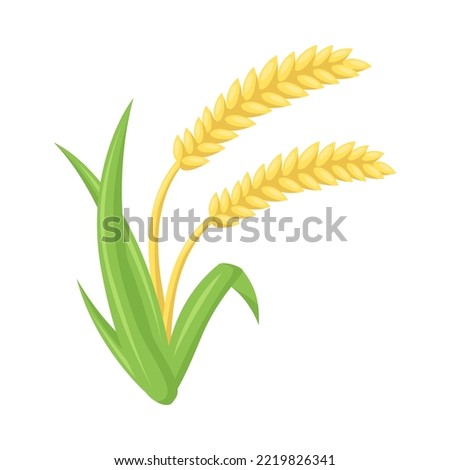 Crop Sign Emoji Icon Illustration. Wheat Vector Symbol Emoticon Design Clip Art Sign Comic Style.