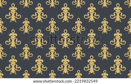 Baroque Damask patterns vector seamless background wallpaper Fleur de Lis pattern Scandinavian batik Digital texture Design for print printable fabric saree border.
