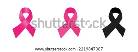 Breast cancer awareness ribbons set  isolated on white background
