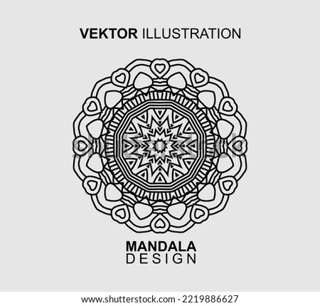 BLACK WHITE MANDALA PATTERN DESIGN, SUITABLE FOR COLORING BOOK AND VARIOUS OTHER NEEDS.VECTOR ILLUSTRATION