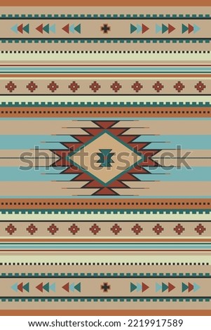 Ethnic boho geometric ornament. Vector seamless native tribal pattern. Native Indian ornament. Mexican blanket, rug. Royalty-Free Stock Photo #2219917589