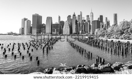 New York City skyline along the water 