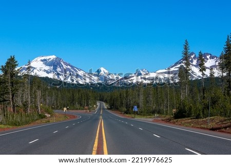 Bend, Oregon, USA. Cascade Lakes Scenic Byway, Three Sisters Mountains Royalty-Free Stock Photo #2219976625
