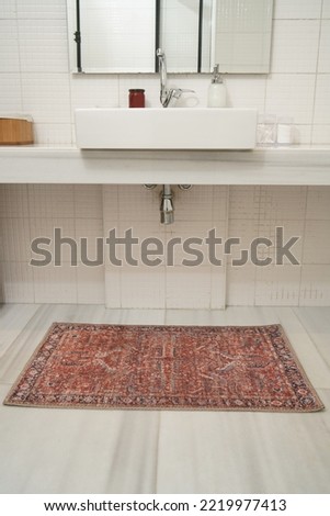 photo of carpet in the toilet
