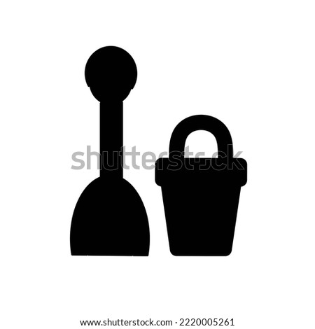 pail and shovel. for industry, civil workers, icons and logos