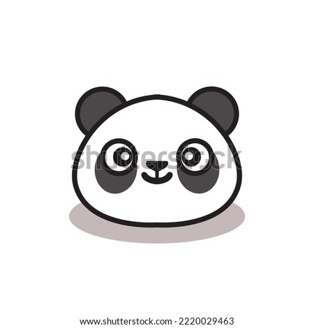 cute and fat panda face vector
