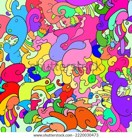 doodle art stress release colorful background vector noise full color no concept