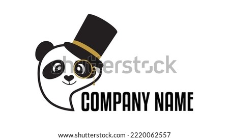 Panda Minimal Logo Design template