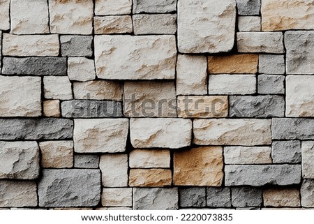 Antique brickwork, seamless pattern of stone tiles