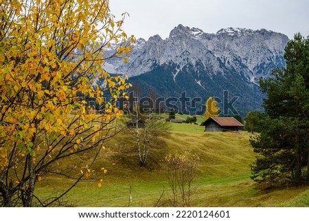 Colorful fall colors in German Alps. 