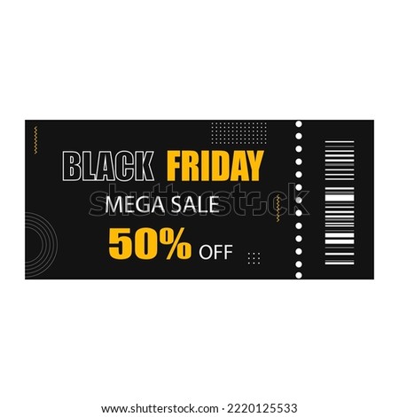 Black friday mega sale coupon template. Sale discount.Vector illustration