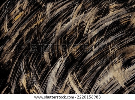 This is a background image in which gold and silver curves are drawn with a brush on a black background.