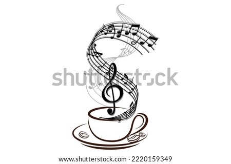 Music note design element in doodle style concept