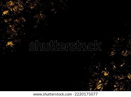 This is a background image with gold streamlines drawn with a brush on a black background