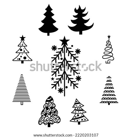 Christamas tree icon sign signifier Royalty-Free Stock Photo #2220203107