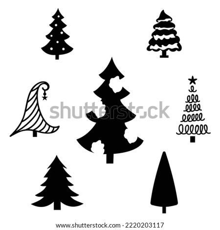 Christamas tree icon sign signifier Royalty-Free Stock Photo #2220203117
