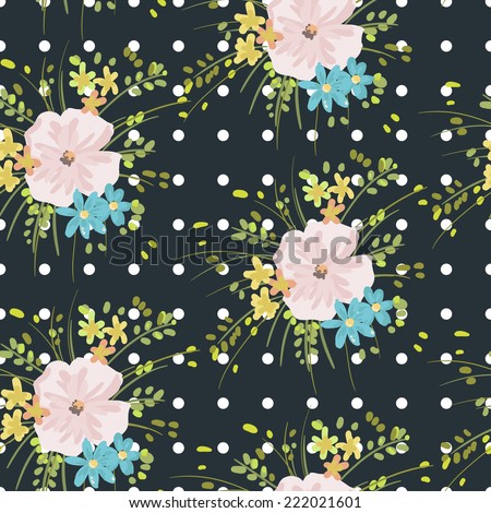 cute flowers seamless background pattern