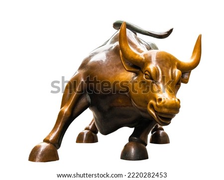 Isolate carved Bull stock trading symbol in Lower Manhattan Royalty-Free Stock Photo #2220282453