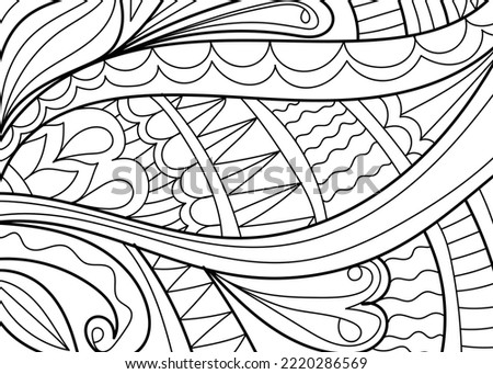 Doodle henna design floral coloring book pages for adults vector illustration
