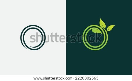 initial Letter O Swirl Leaf Logo Set Concept symbol icon sign Element Design. Cosmetics, Natural Products, Health Care, Ecology, Spa Logotype. Vector illustration template