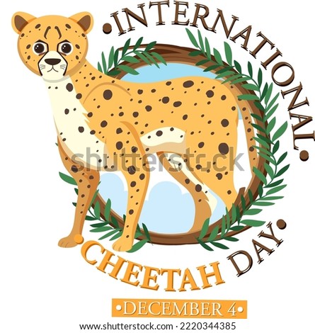 International cheetah day poster template illustration