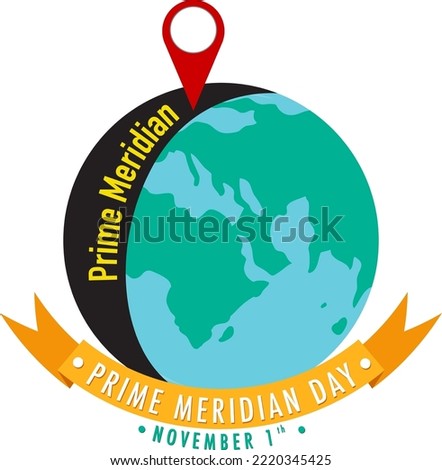 Prime Meridian Day Logo Concept illustration