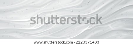 Liquid gel texture background, hyaluronic acid serum. Collagen beauty skin care product. Clear cosmetic cream with bubbles closeup, skin cleanser horizontal backdrop, Realistic 3d vector illustration Royalty-Free Stock Photo #2220371433