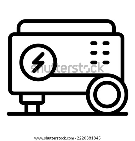 House generator icon outline vector. Power engine. Energy gas Royalty-Free Stock Photo #2220381845